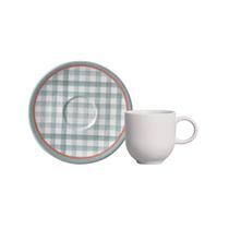 Conjunto com 6 Xícaras de Café com Pires Coup Stoneware Tempo de Festa 97ml