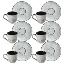 Conjunto Com 6 Xícaras De Café Com Pires Orgânico Echo 100ml Porto Brasil