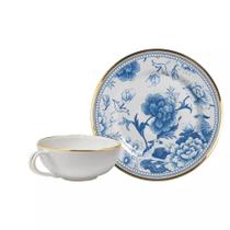 Conjunto com 6 Xícaras de Chá com Pires Chinese Blue 90ml