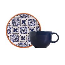 Conjunto com 6 Xícaras de Chá com Pires Coup Stoneware New Asteca 220ml Conjunto com 6 Xícaras de Chá com Pires Coup Stoneware New Asteca 220ml