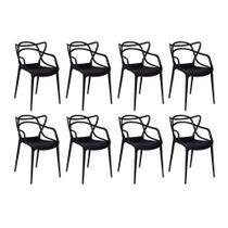 Conjunto com 8 Cadeiras Allegra - Preto