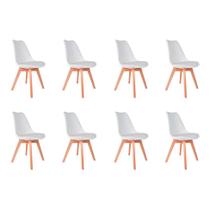 Conjunto com 8 Cadeiras Wood Mendoza Branco - Mobly