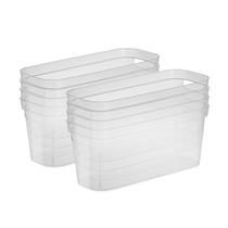 Conjunto com 8 Caixas Organizadoras Sterilite 16x16x38 cm Transparente com Alça Conjunto com 8 Caixas Organizadoras Sterilite 16x16x38 cm Transparente com Alça
