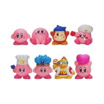 Conjunto com 8 Figuras de Ação Kirby Rosa - Brinquedos fofos de PVC