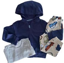 Conjunto com agasalho azul Carters - 3 peças (trio)