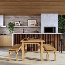 Conjunto com Banco 180 cm e Mesa de Jantar Retangular Corona Mel 180 cm