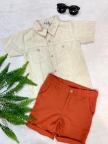 Conjunto com bermuda de linho