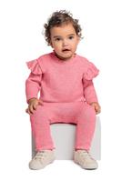 Conjunto com Blusa e Legging em Malha Tricot para Bebê Menina Quimby