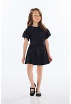 Conjunto com Blusa e Saia com Strass Quimby