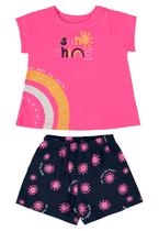 Conjunto com Blusa e Short em Meia Malha para Bebê Menina Bee Loop