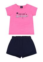Conjunto com Blusa e Short-saia para Menina Guloseima
