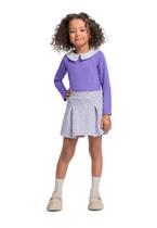 Conjunto com Blusa Manga Longa e Short-Saia para Menina Quimby