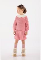 Conjunto com Blusão e Saia em Tricot para Menina Up Baby Conjunto com Blusão e Saia em Tricot para Menina Up Baby