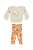 Conjunto com Blusão em Moletom Felpado e Legging em Molecotton