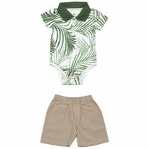 Conjunto com Body para Bebê Menino cor Verde Tholokko