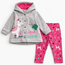 CONJUNTO COM CAPUZ INFANTIL MALWEE ZIG ZIG ZAA - TAMANHO M e G - 100% ALGODÃO -