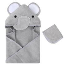 Conjunto com capuz Towel Baby Essentials Grey Elephant 76x76 cm Conjunto com capuz Towel Baby Essentials Grey Elephant 76x76 cm