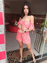 Conjunto com Cropped e Short Viscose- Dona Onça Conjunto com Cropped e Short Viscose- Dona Onça