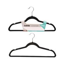 Conjunto Com Dois Cabide Aveludados Grande Preto 45 CM Conjunto Com Dois Cabide Aveludados Grande Preto 45 CM