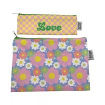 Conjunto com Dois Estojos com Estampa de Flores - School Basics Conjunto com Dois Estojos com Estampa de Flores - School Basics