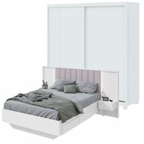 Conjunto com Guarda-roupa Casal Velaris com Péscom Cama Casal Solaris