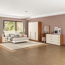 Conjunto com Guarda-roupa, Cômoda com Espelho e Gaveteiro Porto