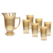 Conjunto Com Jarra E 6 Copos Em Vidro Lila - Ambar Conjunto Com Jarra E 6 Copos Em Vidro Lila - Ambar