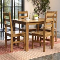 Conjunto com Mesa de Jantar 100cm Retangular e 4 Cadeiras 100% Madeira Maciça Serena Espresso Móveis Conjunto com Mesa de Jantar 100cm Retangular e 4 Cadeiras 100% Madeira Maciça Serena Espresso Móveis