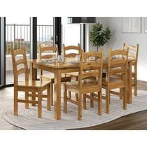 Conjunto com Mesa de Jantar 160cm Retangular e 6 Cadeiras 100% Madeira Maciça Napoli Espresso Móveis Conjunto com Mesa de Jantar 160cm Retangular e 6 Cadeiras 100% Madeira Maciça Napoli Espresso Móveis
