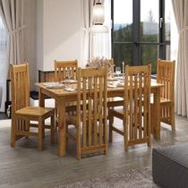 Conjunto com Mesa de Jantar 160cm Retangular e 6 Cadeiras 100% Madeira Maciça Nimes Espresso Móveis Conjunto com Mesa de Jantar 160cm Retangular e 6 Cadeiras 100% Madeira Maciça Nimes Espresso Móveis