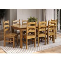 Conjunto com Mesa de Jantar 180cm Retangular e 8 Cadeiras 100% Madeira Maciça Napoli Espresso Móveis Conjunto com Mesa de Jantar 180cm Retangular e 8 Cadeiras 100% Madeira Maciça Napoli Espresso Móveis