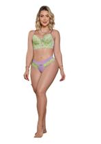 Conjunto Com Renda Bicolor Sutiã E Calcinha Maria.