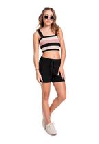 Conjunto com Top Cropped e Short em Tricô Juvenil Gloss Conjunto com Top Cropped e Short em Tricô Juvenil Gloss