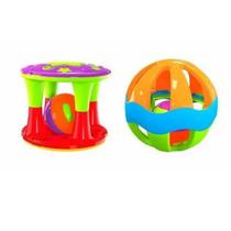 Conjunto Com Torre e Bola Chocalho Crianças Brinquedo Diversão Jogo Kit Atividades Interativo Inteligente Emite Som Leve