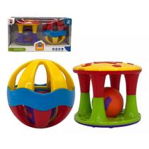 Conjunto Com Torre e Bola Chocalho Crianças Brinquedo Educativo Diversão Presente Atividades Interativo Toy Emite Som