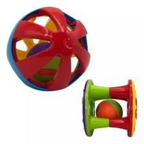 Conjunto Com Torre e Bola Chocalho Crianças Brinquedo Infantil Atividades Interativo Colorida Divertida Educação Leve