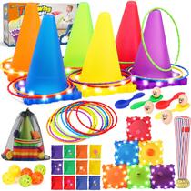 Conjunto combinado Carnival Games Outdoor Eocolz para crianças, 49 unidades com LED