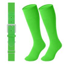 Conjunto combinado de cintos de beisebol e meias LEACOOLKEY verde fluorescente