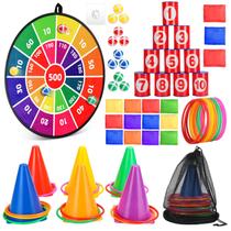 Conjunto combinado de jogos de carnaval Hungdao Dart Board com bolas e cones