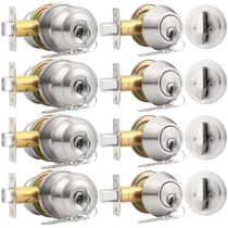 Conjunto combinado de maçaneta de porta e fechadura de cilindro único
