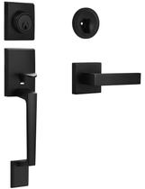 Conjunto combinado de maçaneta de porta frontal e fechadura Sopoby Matte Black