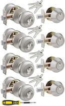 Conjunto combinado de maçanetas e fechaduras Lanwandeng Satin Nickel