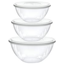 Conjunto combinado descartável de saladeira com tampas, 6 unidades PLASTICPRO
