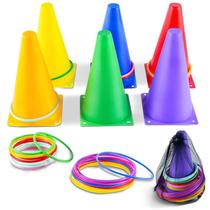 Conjunto combinado Ring Toss OBTANIM, 26 peças de plástico para crianças e adultos Conjunto combinado Ring Toss OBTANIM, 26 peças de plástico para crianças e adultos