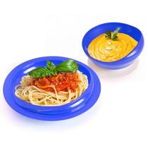 Conjunto combinado Splill Proof Scoop Bowl and Plate Blue