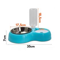 Conjunto Comedouro Bebedouro Automático Gato/Cachorro TAM G