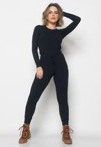 Conjunto Comfy Com Blusa Manga Longa e Jogger Canelada Preto Salvatore Conjunto Comfy Com Blusa Manga Longa e Jogger Canelada Preto Salvatore