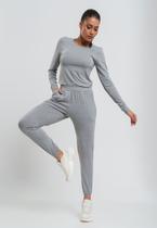 Conjunto Comfy Com Blusa Manga Longa e Jogger Recorte Malha Mescla Salvatore Conjunto Comfy Com Blusa Manga Longa e Jogger Recorte Malha Mescla Salvatore