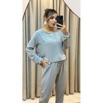 Conjunto comfy feminino, outono/inverno, blusa mullet e calça jogger duna versátil e elegante