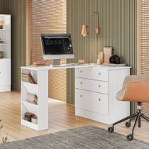 Conjunto Cômoda com Mesa Giratória e Armário Gamer Branco Qmovi Conjunto Cômoda com Mesa Giratória e Armário Gamer Branco Qmovi